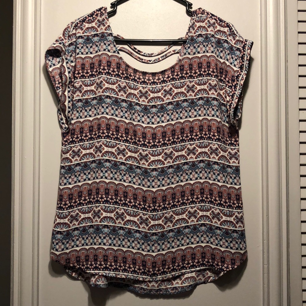 Pink Rose Patterned Blouse